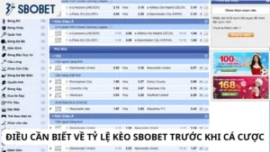 Điều cần biết về tỷ lệ kèo Sbobet trước khi cá cược